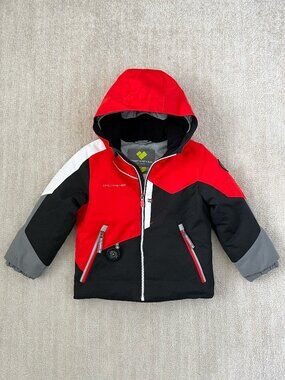 Obermeyer Kids Orb Ski Jacket Red Black Size 5 I-Grow Intact